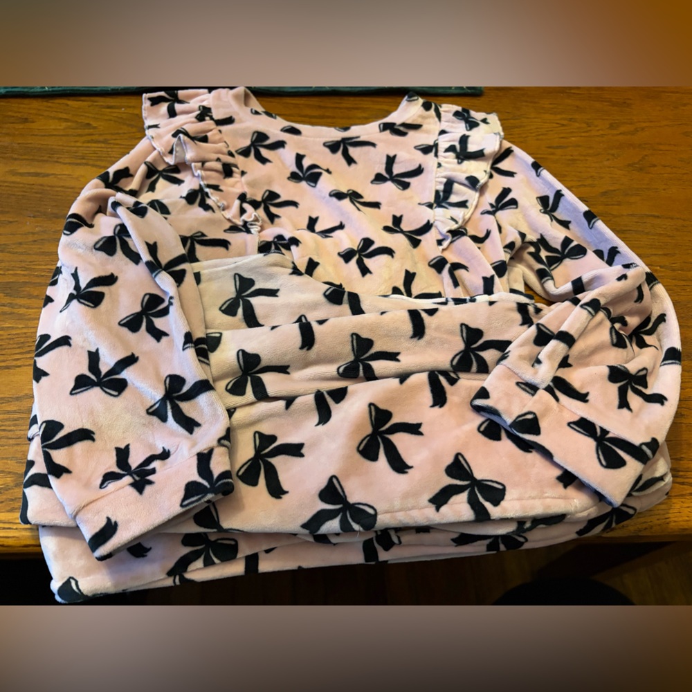 btween Pink and Black velour Kids Matching Set